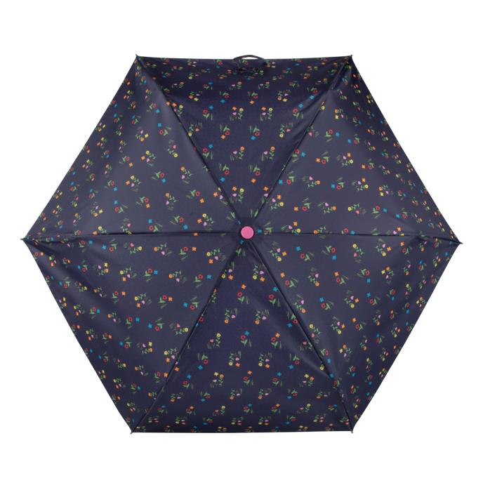 totes ECO-BRELLA® & Matching Bag in Bag Umbrella Shopper Navy Fowers (3 Section) Extra Image 3